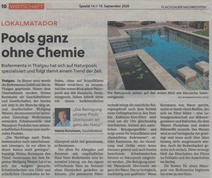 Pools entirely without chemicals